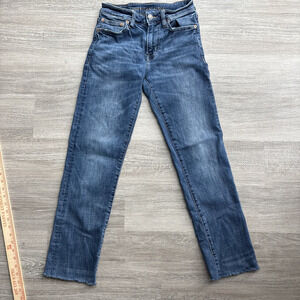 American Eagle Men's Ne(x)t Level Flex Jeans 28x32 Blue Skinny Frayed Hem